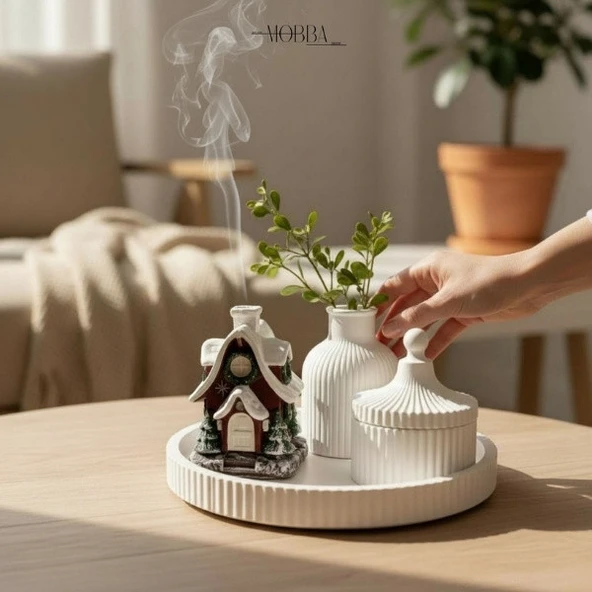 Kahverengi Kar Masalı Tütsülük Dekoratif Set ürün görseli 1