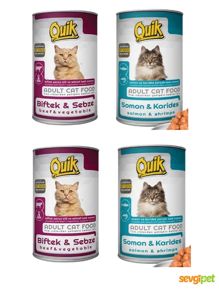 qick 6'lı Mix Paket Kedi Konservesi (6 x 400 Gr) ürün görseli 1