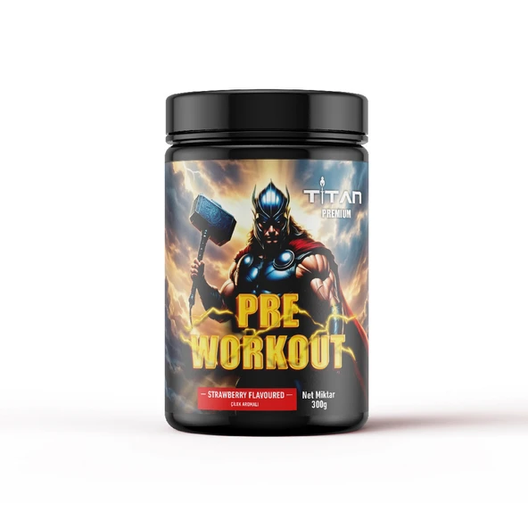 Titan Premium Pre-Workout 300Gr-Çilek-Aroma-SHAKER ürün görseli 1
