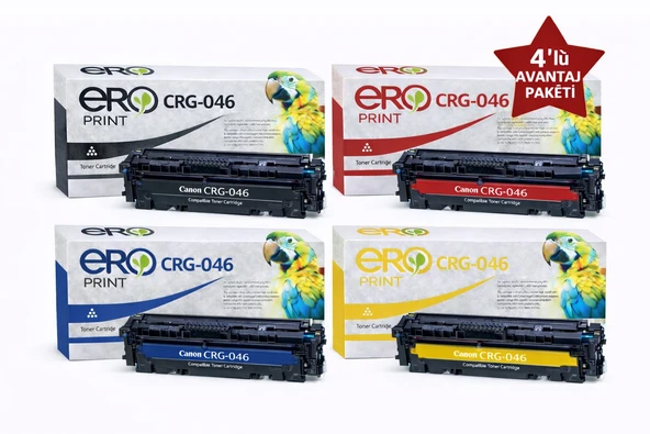 046 / Canon i-SENSYS LBP654Cx İçin 4 Renk Çipli Muadil Toner Set ürün görseli 1