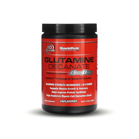 MuscleMeds, Mikronize Glutamine Gh Recovery Decanate, Unflavored 300 Gr - 60 servis+Shaker hediye ! ürün görseli 1