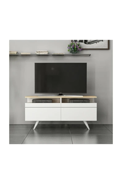 Berlin Tv Ünites 120Cm Beyaz/Safir Meşe ürün görseli 1