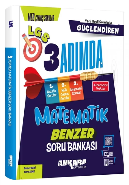 Ankara Yayıncılık 8.Sınıf Güçlendiren 3 Adımda Matematik Soru Bankası ürün görseli 1