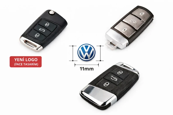 Volkswagen Anahtar Logo Sticker 11 mm Damla – Yeni Logo (İnce Tasarım) MAVİ 2 ADET ürün görseli 1