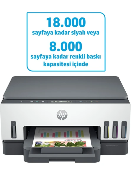 HP Smart Tank 720 All-in-One Yazıcı, Baskı, Tarama, Kopyalama, Kablosuz, 6UU46A ürün görseli 1