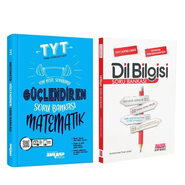 Ankara TYT Matematik ve AKM Dil Bilgisi Soru Bankası Seti 2 Kitap ürün görseli 1