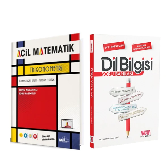 Acil Trigonometri ve AKM Dil Bilgisi Soru Bankası Seti 2 Kitap ürün görseli 1