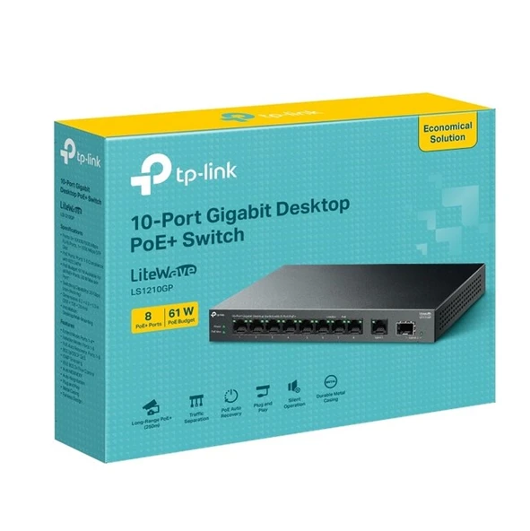 Tp-Link LS1210GP 10 Port Gigabit Switch - Resim 3