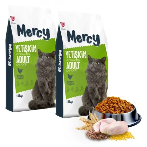 Mercy Tavuklu Yetişkin Kedi Maması 15 Kg x 2 Adet ürün görseli 1