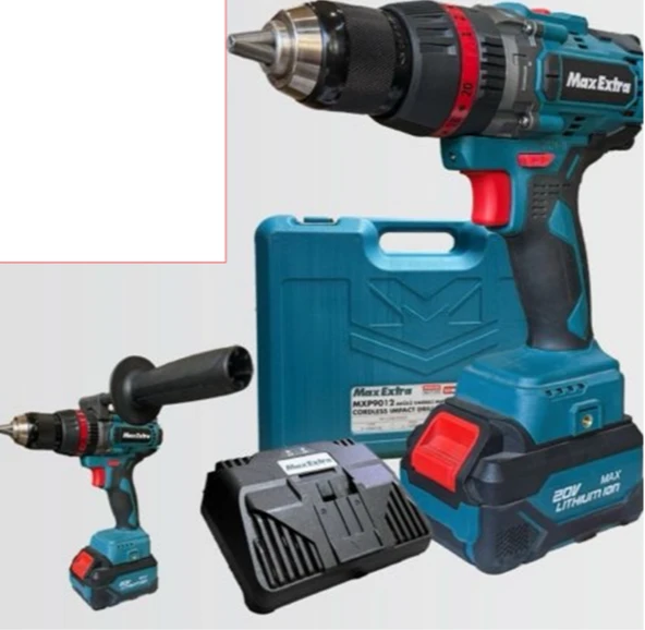 Max Extra MXP9012 Çift Akülü 4 Ah Darbeli Matkap ürün görseli 1
