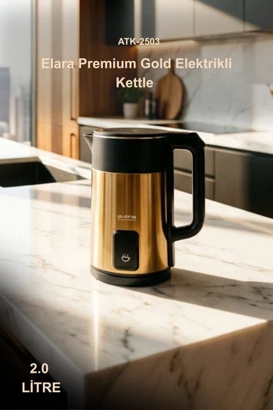 Evona Elara Premium Gold 2.0 Litre Elektrikli Kettle - Su Isıtıcısı ürün görseli 1