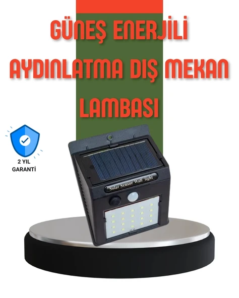 Hareket Sensörlü Güneş Enerjili Dış Mekan Led Lamba 100/144 Led ürün görseli 1