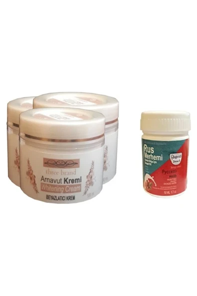 Three Brand Vücut Kremi 100 ml Arnavut Kremi3 Adet + Rus Merhemi 50 ml 1 Adet ürün görseli 1
