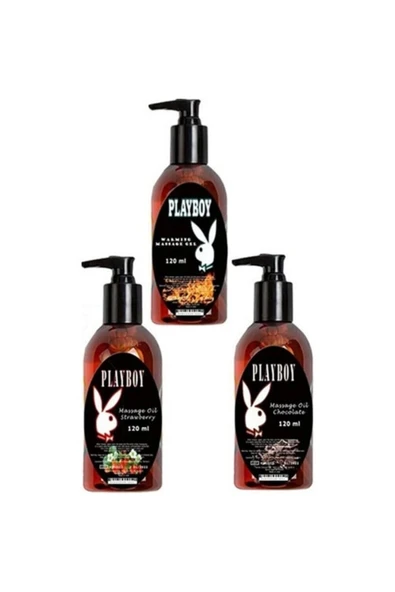 Playboy 3 Adet Playboy Çilek Aromalı Kokulu Ve Isıtıcılı Rahatlatıcılı Vücut Masaj Yağı ürün görseli 1