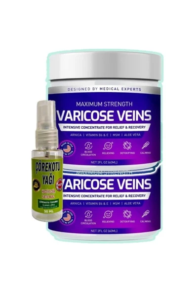 Pharmapulse Varicose Veins Purple Bakım Kremi 100 ml x 2 adet + Çörek Otu Yağı 30 ml ürün görseli 1