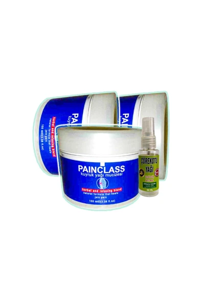 Painclass Rahatlatıcı Kuyruk Yağı Bakım Kremi 3x100 ml+30 ml Çörek Otu Yağı ile ürün görseli 1