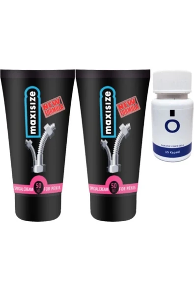 Maxsize 2 Adet Erkeğe Özel 50 ml Krem + Yanında O Caps 15'li Erkeğe ürün görseli 1