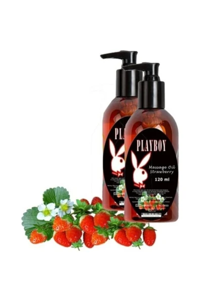 Strawberry Massage Oil 2 Adet Çilek Aromalı Vücut Masaj Yağı ürün görseli 1