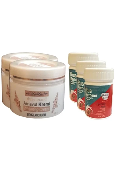 Three Brand Vücut Kremi 100 ml Arnavut Kremi 2 Adet + Rus Merhemi 50 ml 3 Adet ürün görseli 1