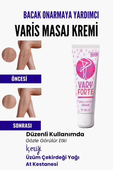 Var.is Bölgesi Için Bacak Onarmaya Yardımcı Besleyici Varyforte Masaj Kremi 100ml ürün görseli 1