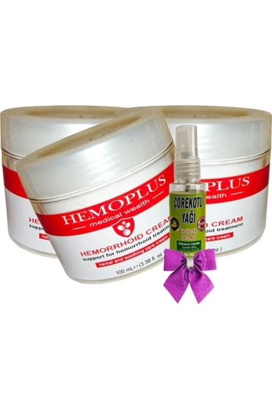 Hemoplus Bakım Kremi 100 ml x 3 adet + Çörek Otu Yağı 30 ml ürün görseli 1