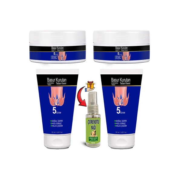 BasurKurutan Kremi 2 Adet Aslanpençesi Kestane Hellebore Ekstraktlar (50 ml) Set  + Çörekotu Yağı ürün görseli 1