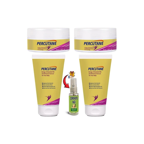 Percutane 2 Şer Tane Tüp + Kavanoz Kapsikum arnika montana dulavratotu Kökü Krem 50ml + Çörekotu Yağ ürün görseli 1