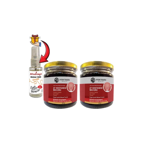 Atkestanesi Macunu 2 Kutu Aydın Tanzim Birliğinden 240 gr Macun + Çörek Otu Masaj Yağı 30 ml ürün görseli 1