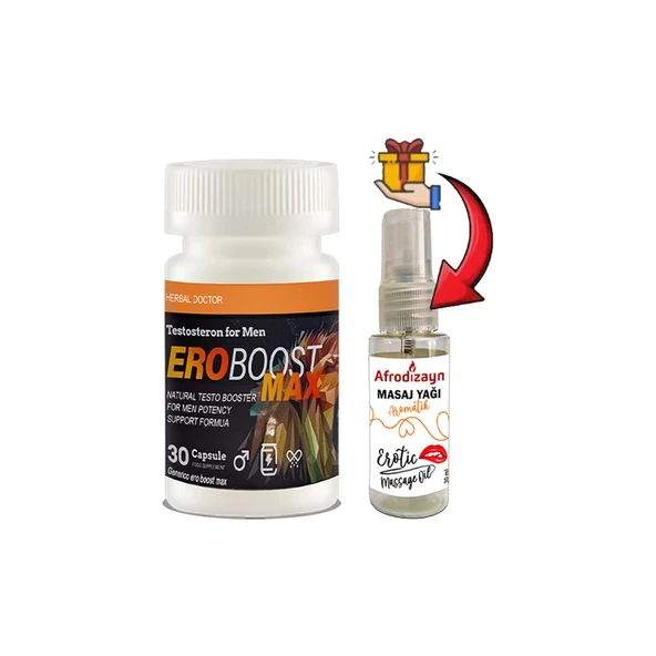 Ero Boost Max:1 Adet Erkeklere Özel 30lu Destekleme + Afrodizayn Masaj Yağı 30 ml ürün görseli 1