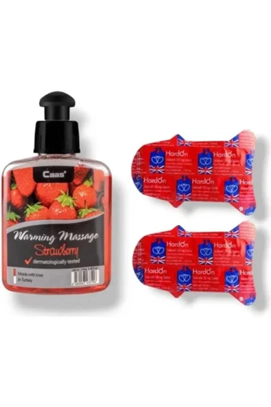 Caas Çilek Aromalı Masaj Yağı 100 ml - Erkeklere Özel Destekleyici 6'lı - 2 Adet ürün görseli 1