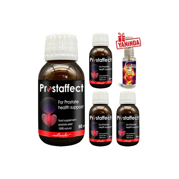 Prostaffect Erkeklere Özel 4 Adet 50 ml Şurup + Yanında Lustra Masaj Yağı ürün görseli 1