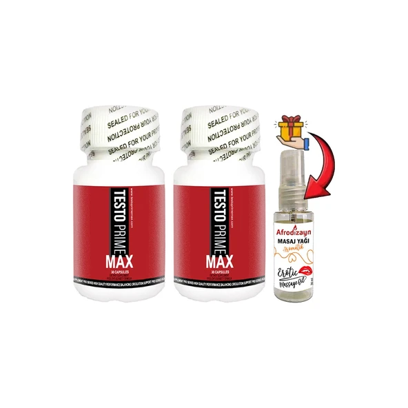 TestoPrime 2 Kutu Erkeklere Özel 30 lu Destek + Afrodizayn Masaj Yağı 30 ml ürün görseli 1
