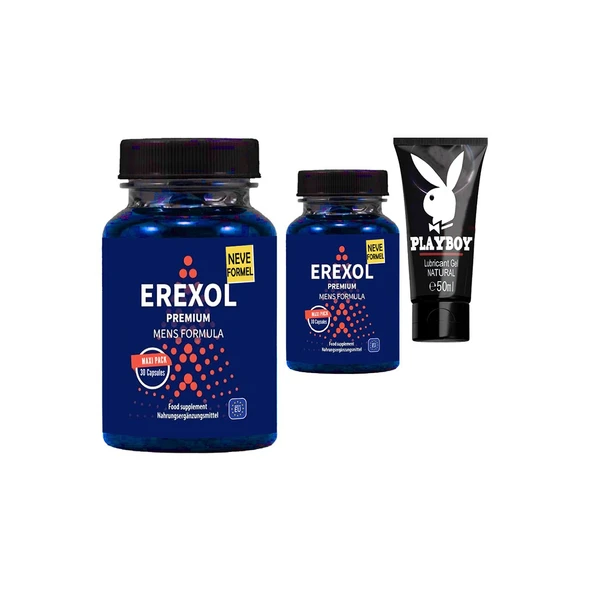 Erexol 2 Adet Erkeklere Destek L-argininli L-citrullineli inko Extreli 30 lu  + Kayganlaşma Jel ürün görseli 1