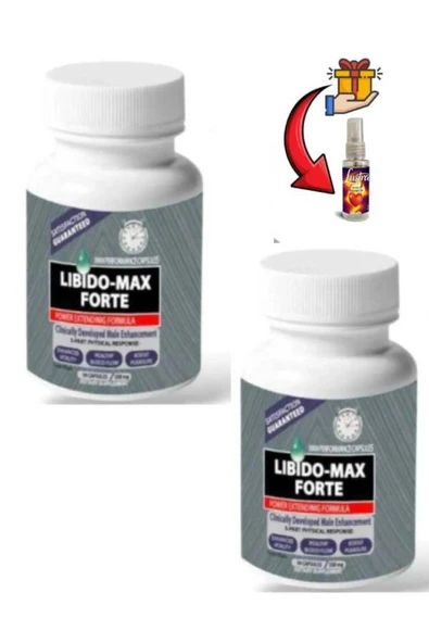 Libido Max Forte Erkeklere Özel Bölge Destekleyici 30'lu x 2 adet+ Lustra Masaj Yağı ürün görseli 1