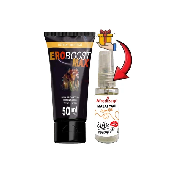 EroBoostMax 1 Tane Erkeklerin Gecesine Özel 50 ml Boost Krem + Afrodizayn Masaj Yağı ürün görseli 1