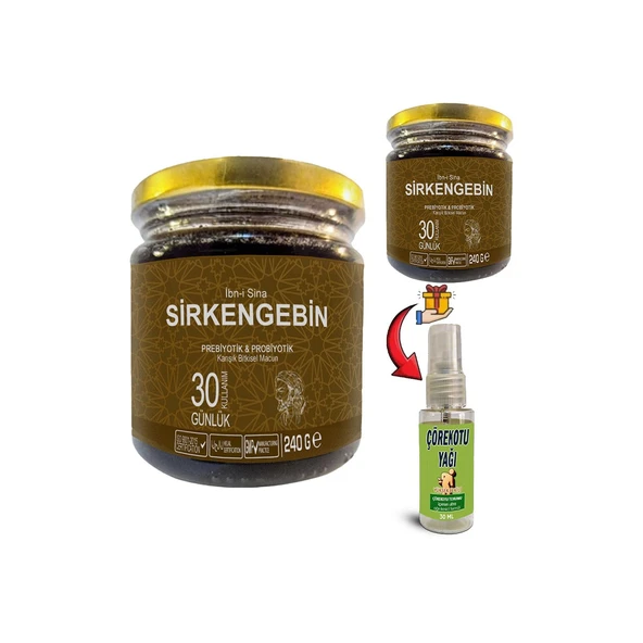 Ibn-i Sina Sirkengebin 2 Kutu Ballı Sirkeli Sarımsaklı Aromatik Prebiyotik Macun + Çörek Otu Yağı ürün görseli 1
