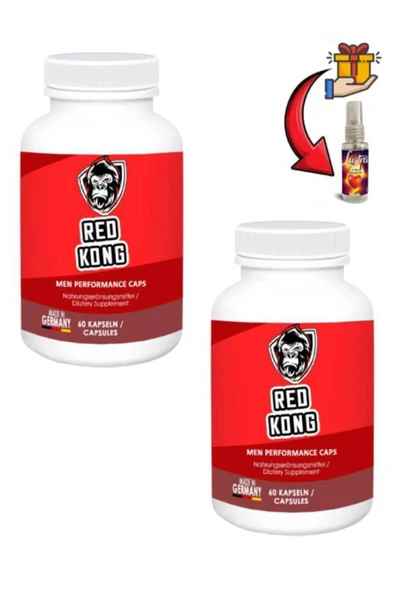Red Kong Erkeklere Özel Bölge Destekleyici 60'lı x 2 ad+Lustra Masaj Yağı ürün görseli 1