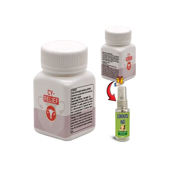 CY-Relief 2 Kutu Amerikan Kızılcığı Ebegümeci Adaçayı C Vitamini Erkeğe Özel Destek + Çörek Otu Yağı ürün görseli 1