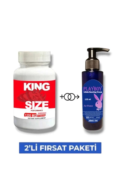 King Size Erkeklere Özel Bölge Destekleyici 30'lu + Playboy Libido Arttırıcı Krem 125 ml ürün görseli 1