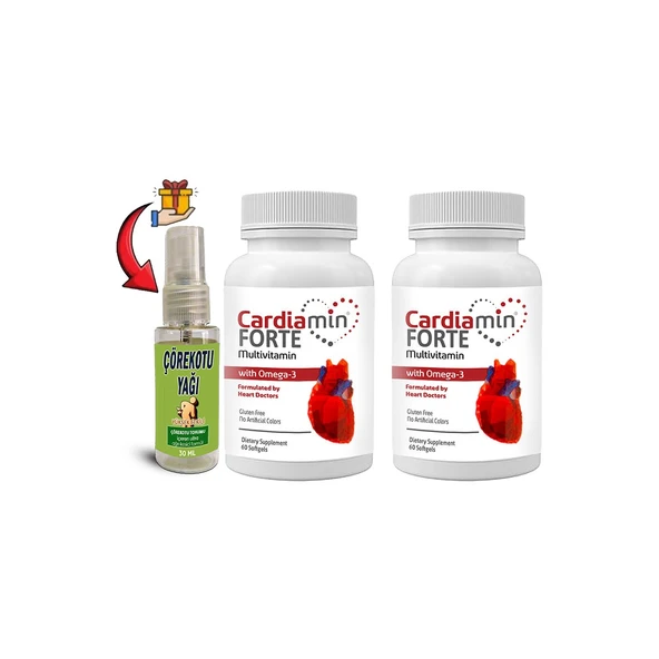 Cardiamin Forte 2 Kutu Multivitaminli Omega3lü 60 Soft Jel Kapsüllü Formül + Çörek Otu Yağı 30 ml ürün görseli 1