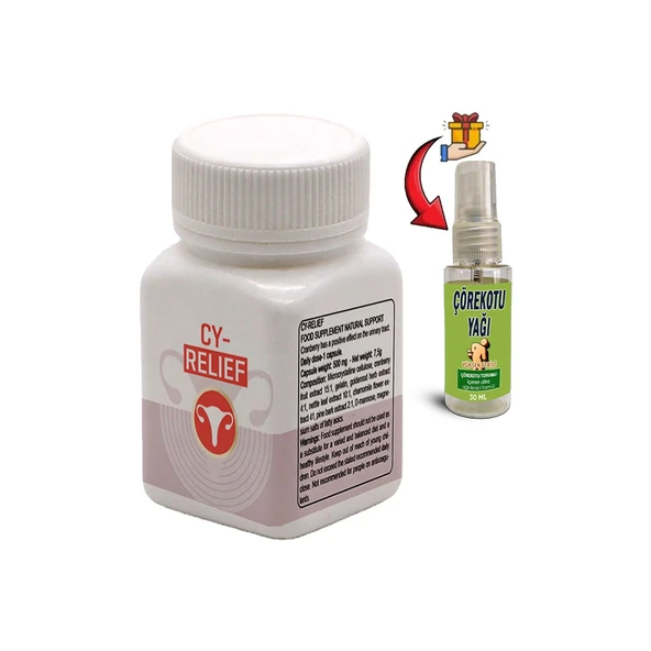 CY-Relief 1 Kutu Amerikan Kızılcığı Ebegümeci Adaçayı C Vitamini Erkeğe Özel Destek + Çörek Otu Yağı ürün görseli 1