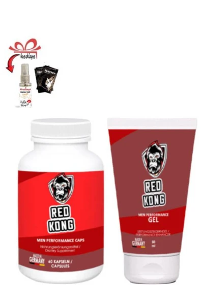 Red Kong Erkeklere Özel Bölge Destekleyici 60'lı set+Afrodizayn Masaj Yağı ürün görseli 1