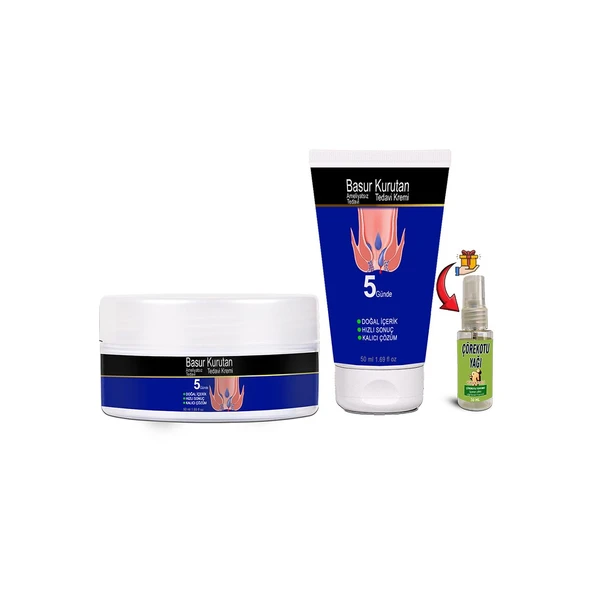 BasurKurutan Kremi Aslanpençesi Kestane Hellebore Ekstraktlar (50 ml) Tüp&Kavanoz Set+ Çörekotu Yağı ürün görseli 1
