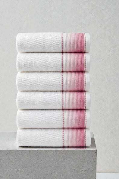6'lı Selina Pembe El Havlusu - 50x100 Cm, 235 Gr, %100 Pamuk, Spa Ve Otel Havlusu ürün görseli 1