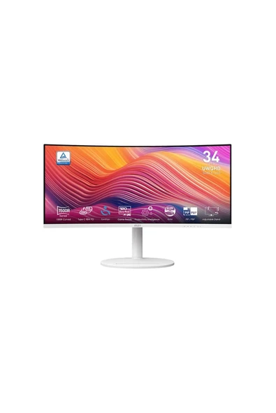 MSI 34" MODERN MD342CQPW 3440x1440 (UWQHD) CURVE 1500R VA 120HZ 1MS ADAPTIVE-SYNC TYPE-C MONITOR ürün görseli 1