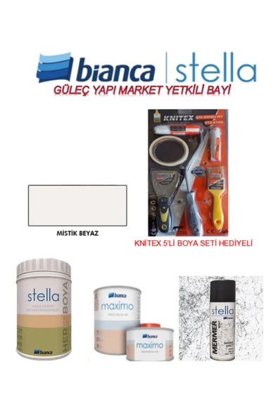 Bianca Stella Set "mutfak - Tuvalet Banyo - Fayans - Mobilya" Boyamak Için Knitex Boyama Seti Ile Birlikte ürün görseli 1