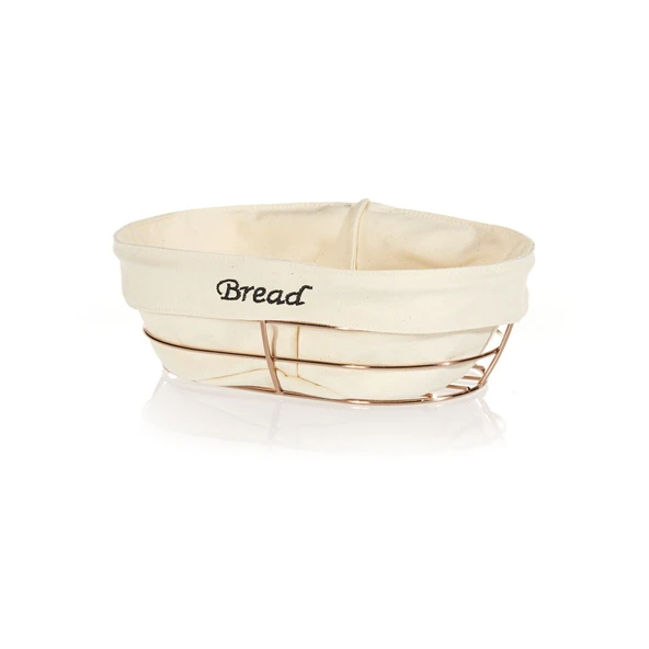 Beyaz Bezli Oval Ekmek Sepeti  26*17 Cm ürün görseli 1