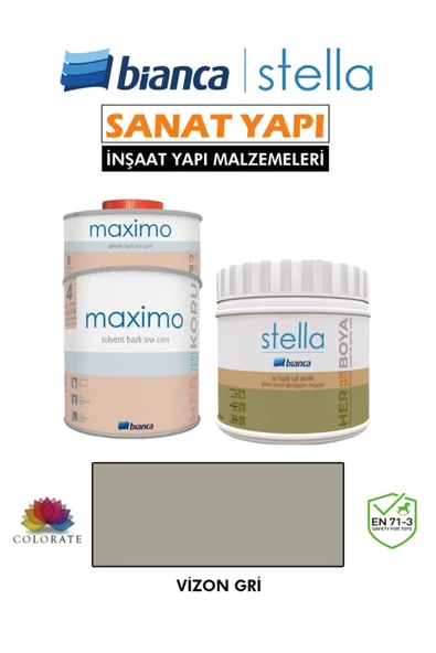 Bianca Stella 4-6 M2 Boyama Seti ( 500Ml Boya+ 500Ml Maximo Parlak ) ürün görseli 1