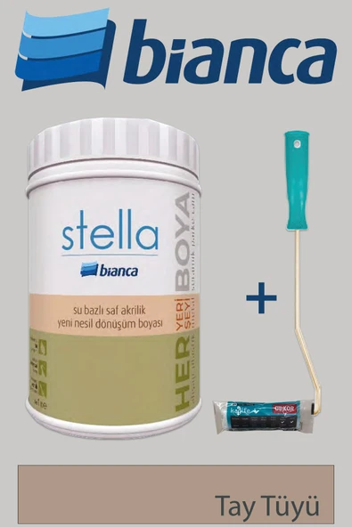 Bianca Stella Su Bazlı Saf Akrilik (1Lt Boya + Dekor Kadife Rulo) ürün görseli 1