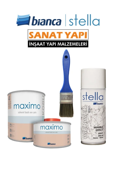 Bianca Stella Maximo Sıvı Cam Ipek Mat + Efekt Sprey+Stella Efekt Fırça ürün görseli 1